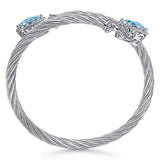 STST Sterling Pear Shape Blue Topaz Bangle - Walter Bauman Jewelers