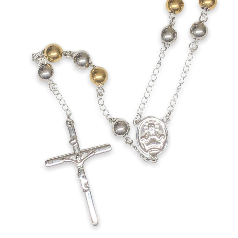 STST Tricolor 32” Rosary Necklace - Walter Bauman Jewelers