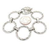 STST Twisted Cable Ring Toggle Bracelet - Walter Bauman Jewelers