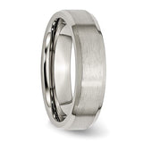 Titanium Brushed and Polished 6mm Beveled Edge Band - Walter Bauman Jewelers