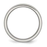 Titanium Brushed and Polished 6mm Beveled Edge Band - Walter Bauman Jewelers