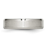 Titanium Brushed and Polished 6mm Beveled Edge Band - Walter Bauman Jewelers