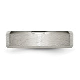 Titanium Brushed Center Polished 6mm Beveled Edge Band - Walter Bauman Jewelers