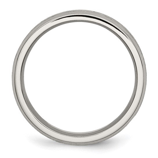 Titanium Brushed Center Polished 6mm Beveled Edge Band - Walter Bauman Jewelers