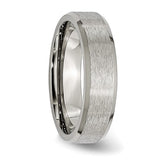 Titanium Brushed Center Polished 6mm Beveled Edge Band - Walter Bauman Jewelers