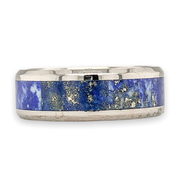 Titanium Lapis Lazuli Inlay Ring - Walter Bauman Jewelers