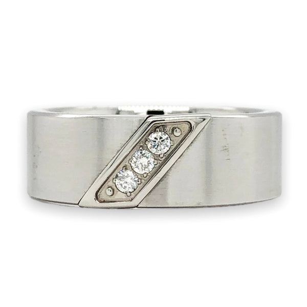 Tungsten & 0.12cttw Diamond 8mm Men’s Band Ring - Walter Bauman Jewelers