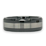 Tungsten & Black Ceramic 8mm Men’s Band Ring - Walter Bauman Jewelers