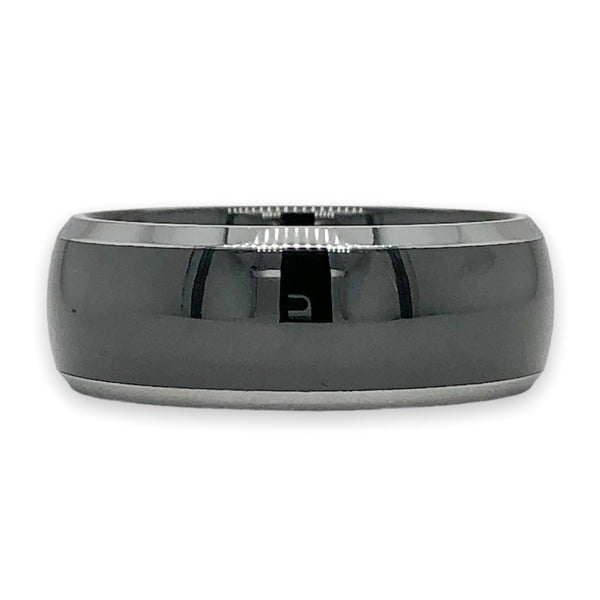 Tungsten & Black Ceramic “Larkin” Men’s Band Ring - Walter Bauman Jewelers