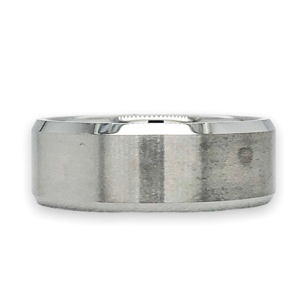 Tungsten “Samuel” Satin 3 Diamond 8mm Men’s Ring - Walter Bauman Jewelers