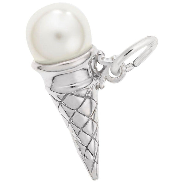 Vanilla Pearl Ice Cream Cone Charm - Walter Bauman Jewelers