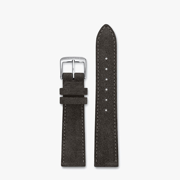 Velour leather anthracite Watchband, 17 mm - Walter Bauman Jewelers