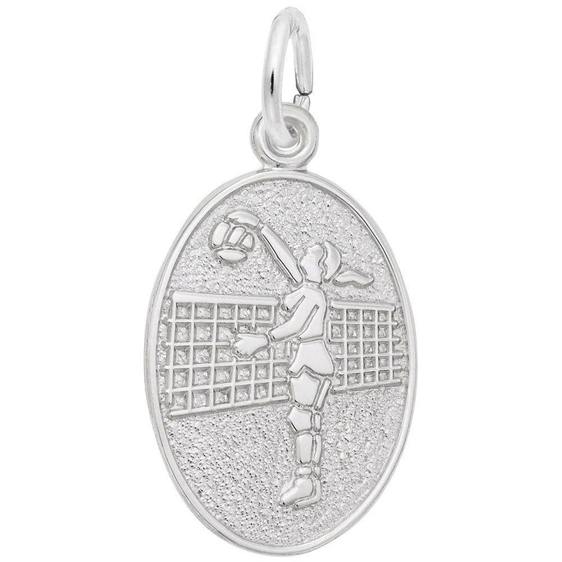 Volleyball Player Oval Disc Charm - Walter Bauman Jewelers