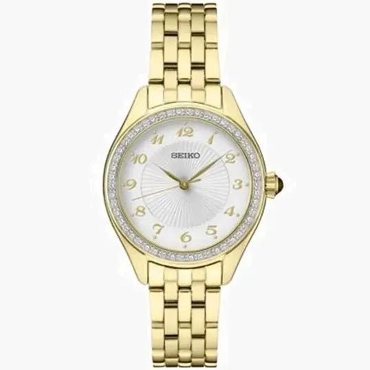 Women's Seiko Watch with Crystals SUR394 - Walter Bauman Jewelers