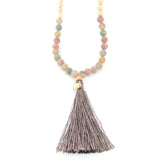 Wood Bead Brown Tassel Necklace - Walter Bauman Jewelers