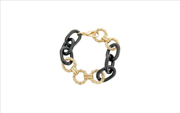 YGP Black Enamel Large Link Bracelet - Walter Bauman Jewelers