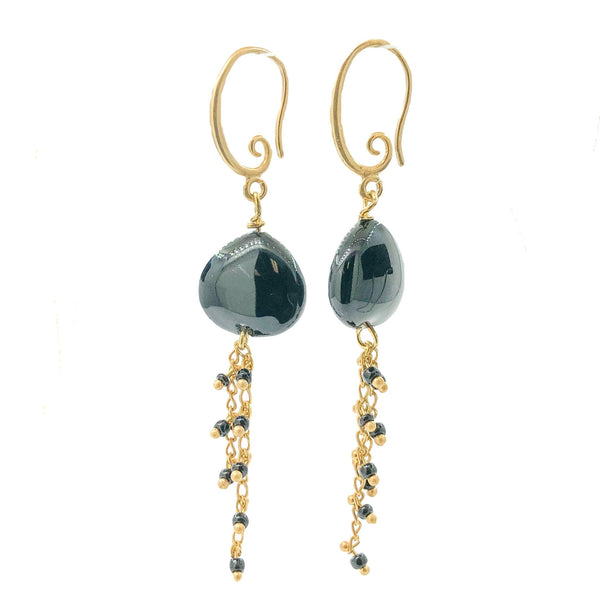 YGP Black Murano Glass Bead Dangle Earrings - Walter Bauman Jewelers