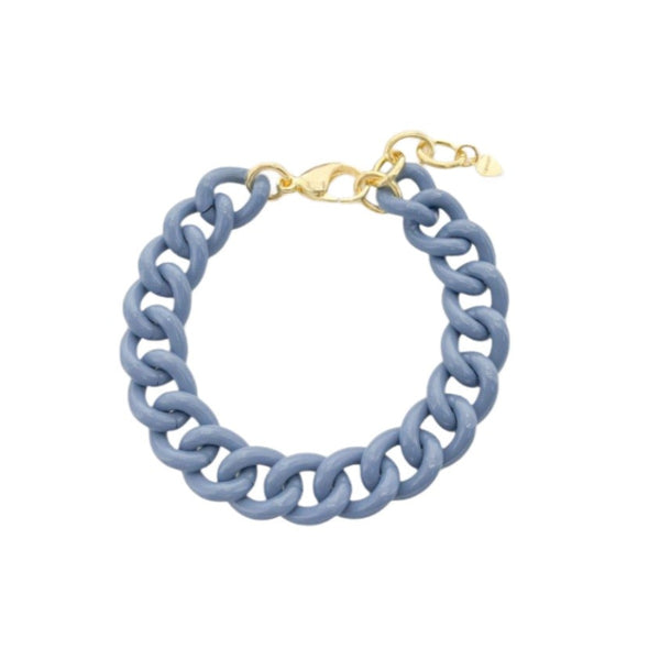 YGP Blue Enamel Large Link Bracelet - Walter Bauman Jewelers