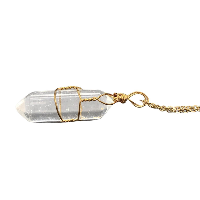 YGP Clear Crystal Wire Wrap Pendant - Walter Bauman Jewelers