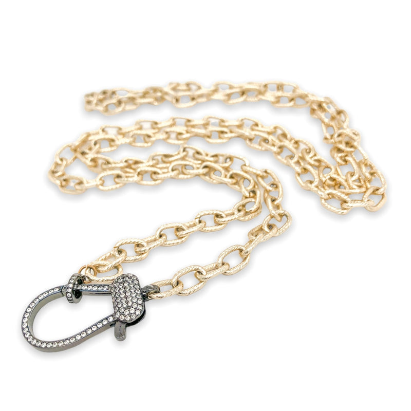 YGP CZ Clasp 38” Cable Chain Necklace - Walter Bauman Jewelers
