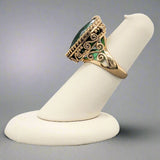 YGP Green CZ Heart Ring - Walter Bauman Jewelers