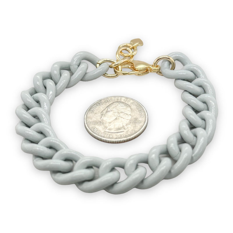 YGP Grey Enamel Large Link Bracelet - Walter Bauman Jewelers