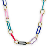YGP Multi Color Enamel Paperclip Necklace - Walter Bauman Jewelers
