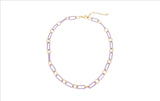 YGP Over Brass and Lavender Enamel Paperclip Chain - Walter Bauman Jewelers