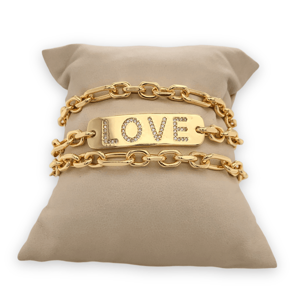 YGP Over Brass CZ Love Wrap Bracelet - Walter Bauman Jewelers