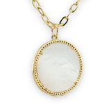 YGP Over Brass CZ Mother Of Pearl Moon Pendant - Walter Bauman Jewelers