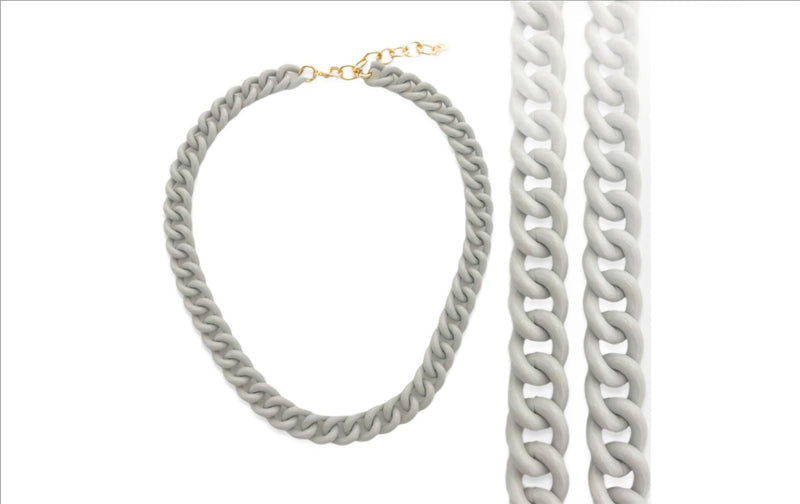 YGP Over Brass Grey Enamel Curb Link Chain - Walter Bauman Jewelers