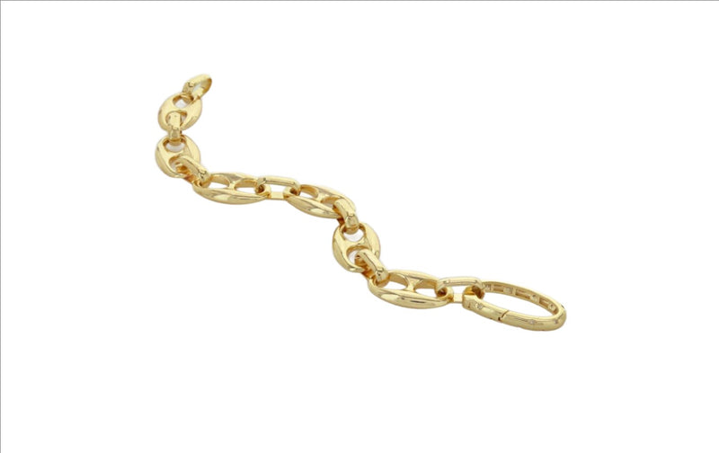 YGP Plated over Brass Mariner Bracelet with CZ Clasp - Walter Bauman Jewelers
