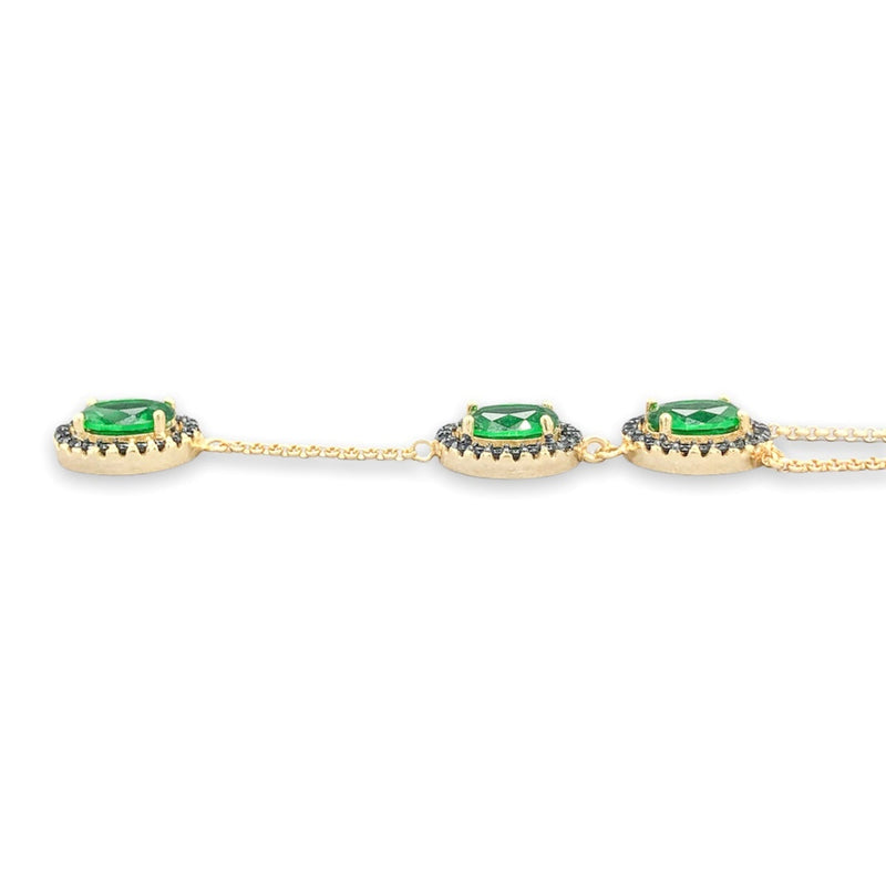 YGP SS Green & Black CZ Y Drop Necklace - Walter Bauman Jewelers