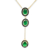 YGP SS Green & Black CZ Y Drop Necklace - Walter Bauman Jewelers