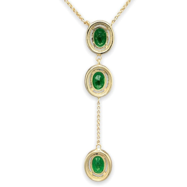 YGP SS Green & Black CZ Y Drop Necklace - Walter Bauman Jewelers