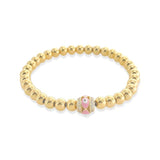 YGP Stainless Beaded Stretch Bracelet with Pink Guardian Eye - Walter Bauman Jewelers