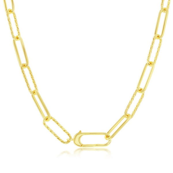 YGP Sterling 17" Textured Paperclip Necklace - Walter Bauman Jewelers