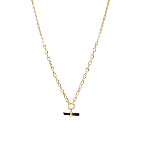 YGP Sterling 18" Black Enamel Toggle Bar Necklace - Walter Bauman Jewelers