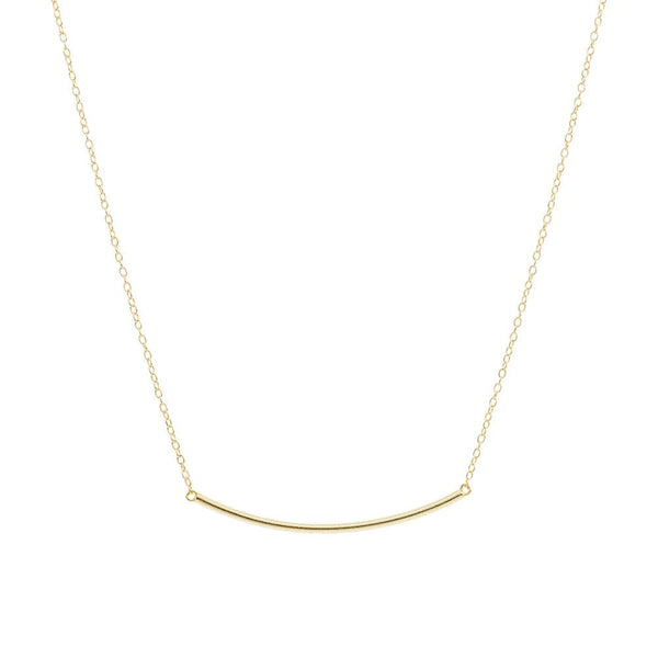 YGP Sterling 18" Curved Bar Necklace - Walter Bauman Jewelers