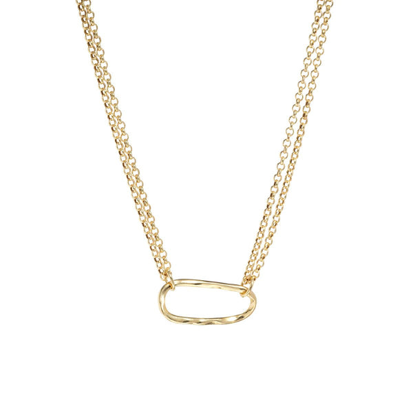 YGP Sterling 18" Double Rolo Chain with Open Oval Necklace - Walter Bauman Jewelers
