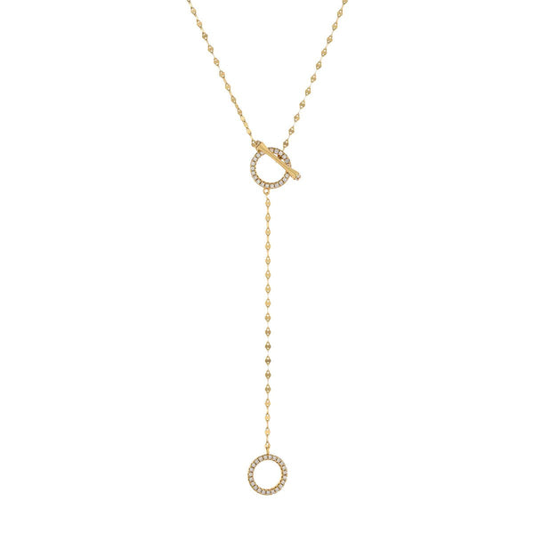 YGP Sterling 18" Mirror Link Circle Y-Necklace - Walter Bauman Jewelers