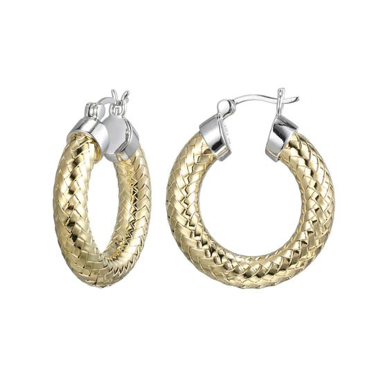 YGP Sterling 25MM Mesh Hoop Earring - Walter Bauman Jewelers