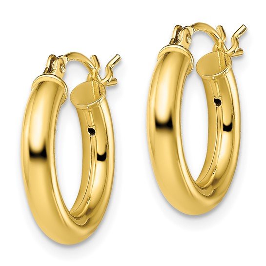 YGP Sterling 3X16mm Shiny Hoop Earrings - Walter Bauman Jewelers