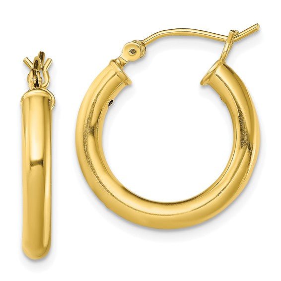 YGP Sterling 3X20mm Shiny Hoop Earrings - Walter Bauman Jewelers