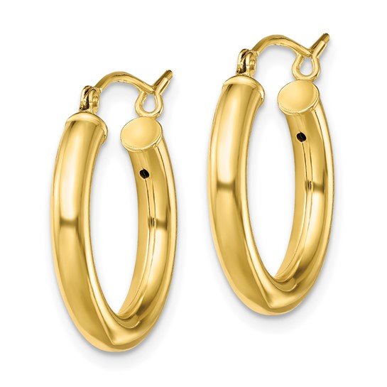 YGP Sterling 3X20mm Shiny Hoop Earrings - Walter Bauman Jewelers
