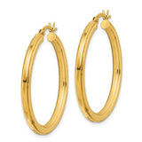 YGP Sterling 3x35mm Round Grooved Hoop Earrings - Walter Bauman Jewelers