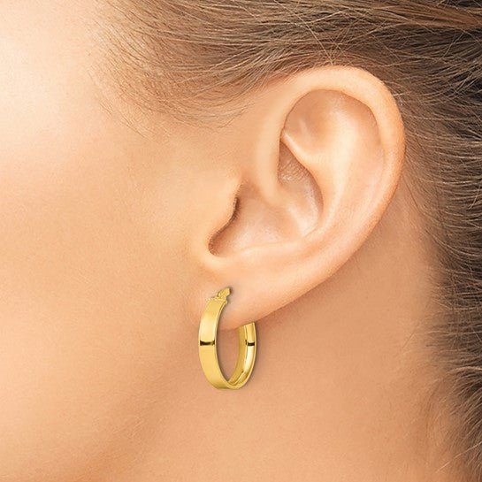 YGP Sterling 4.25x20mm Square Hoop Earrings - Walter Bauman Jewelers
