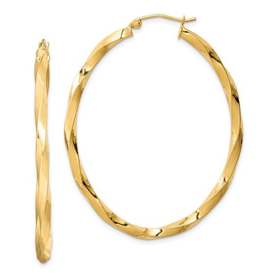 YGP Sterling 45mm Oval Twisted Hoop Earrings - Walter Bauman Jewelers