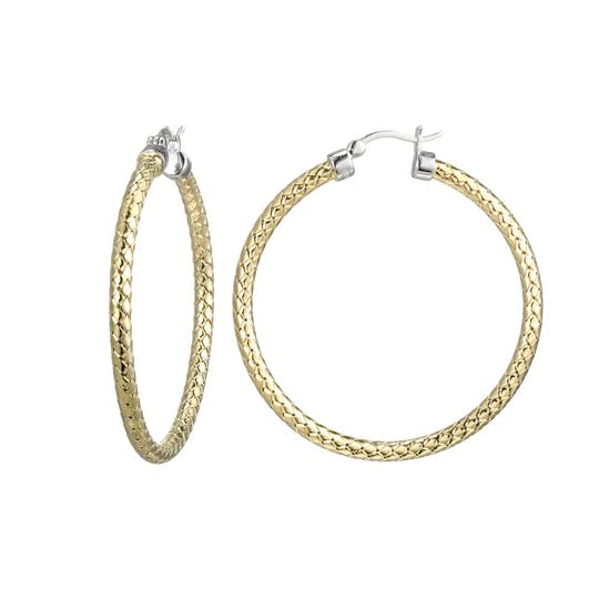 YGP Sterling 45MM/3MM Mesh Hoop Earring - Walter Bauman Jewelers