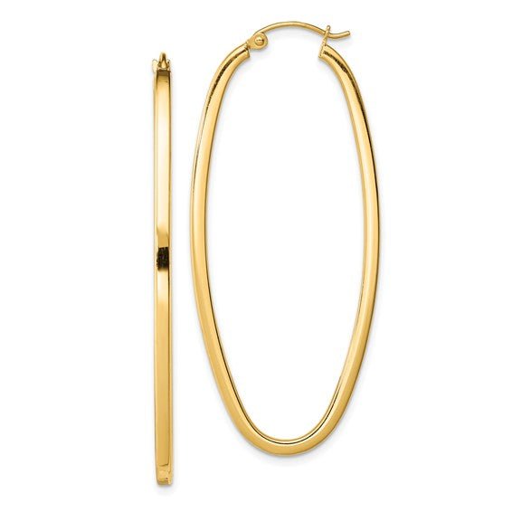 YGP Sterling 52mm Elongated Hoop Earrings - Walter Bauman Jewelers